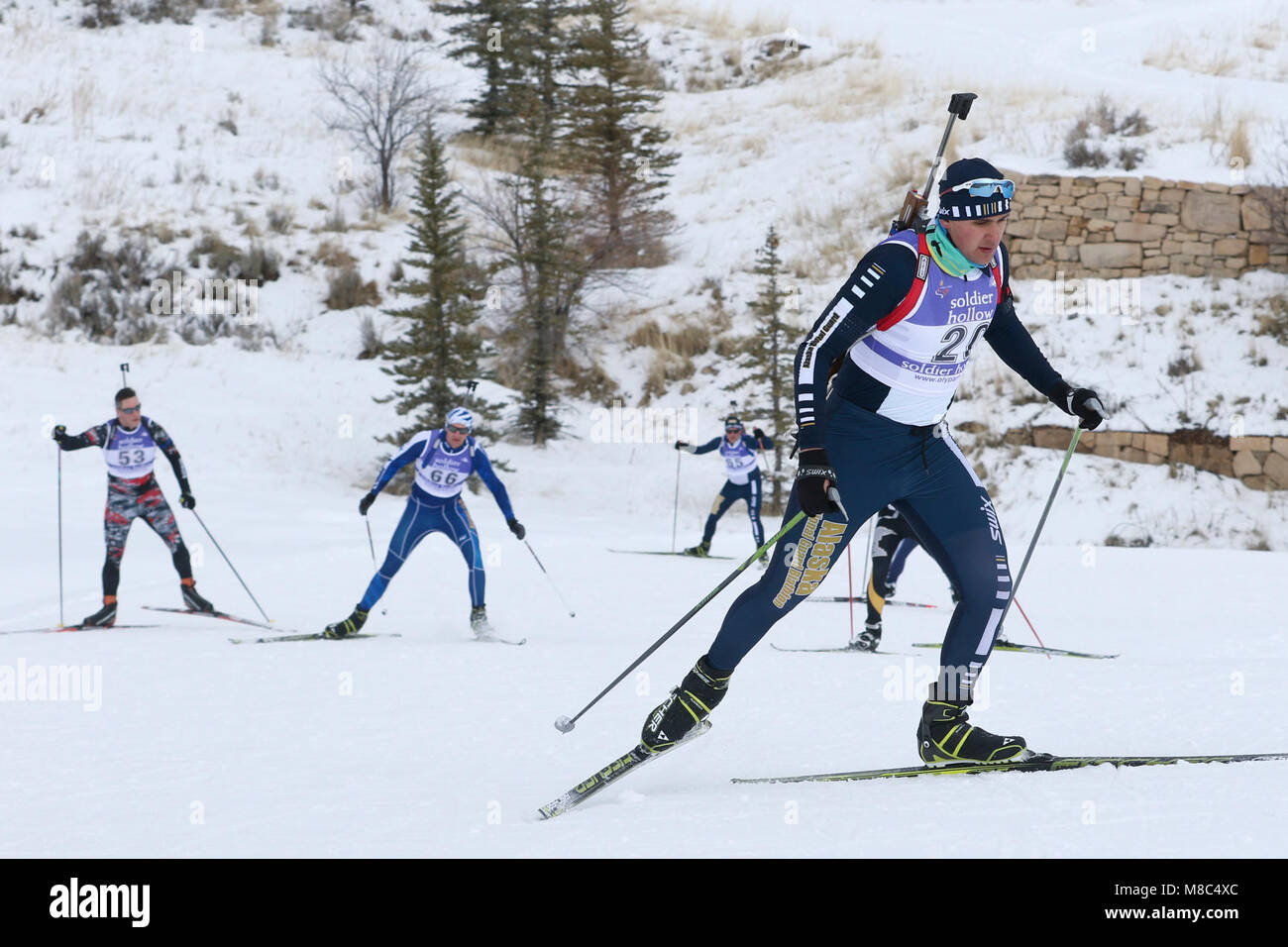 The pursuit event of the 2018 Chief National Guard Bureau Biathlon Championships combines 12.5