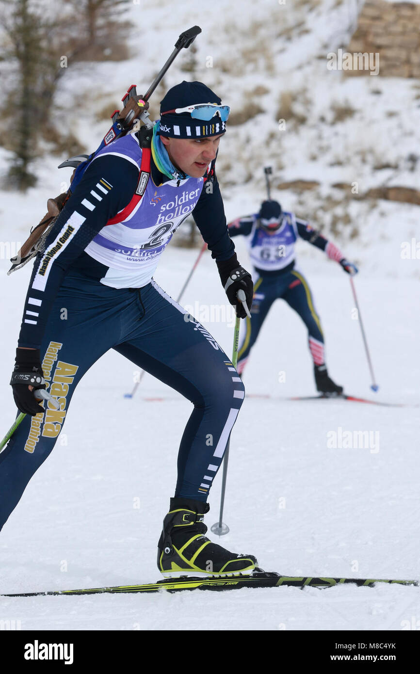The pursuit event of the 2018 Chief National Guard Bureau Biathlon Championships combines 12.5