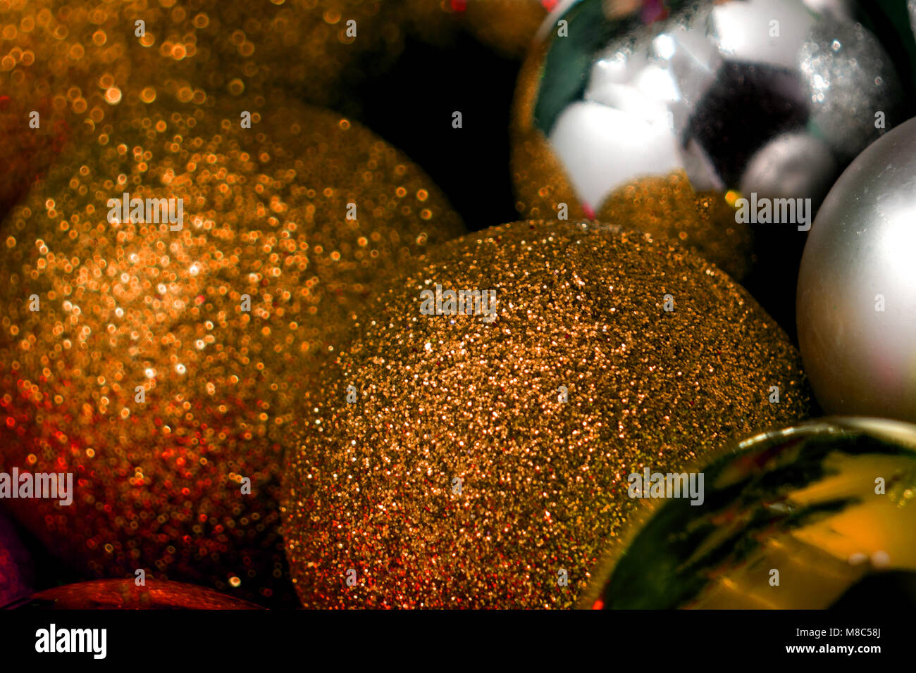 Colored toys for the Christmas decorations and the Christmas tree. Sale of Christmas toys for