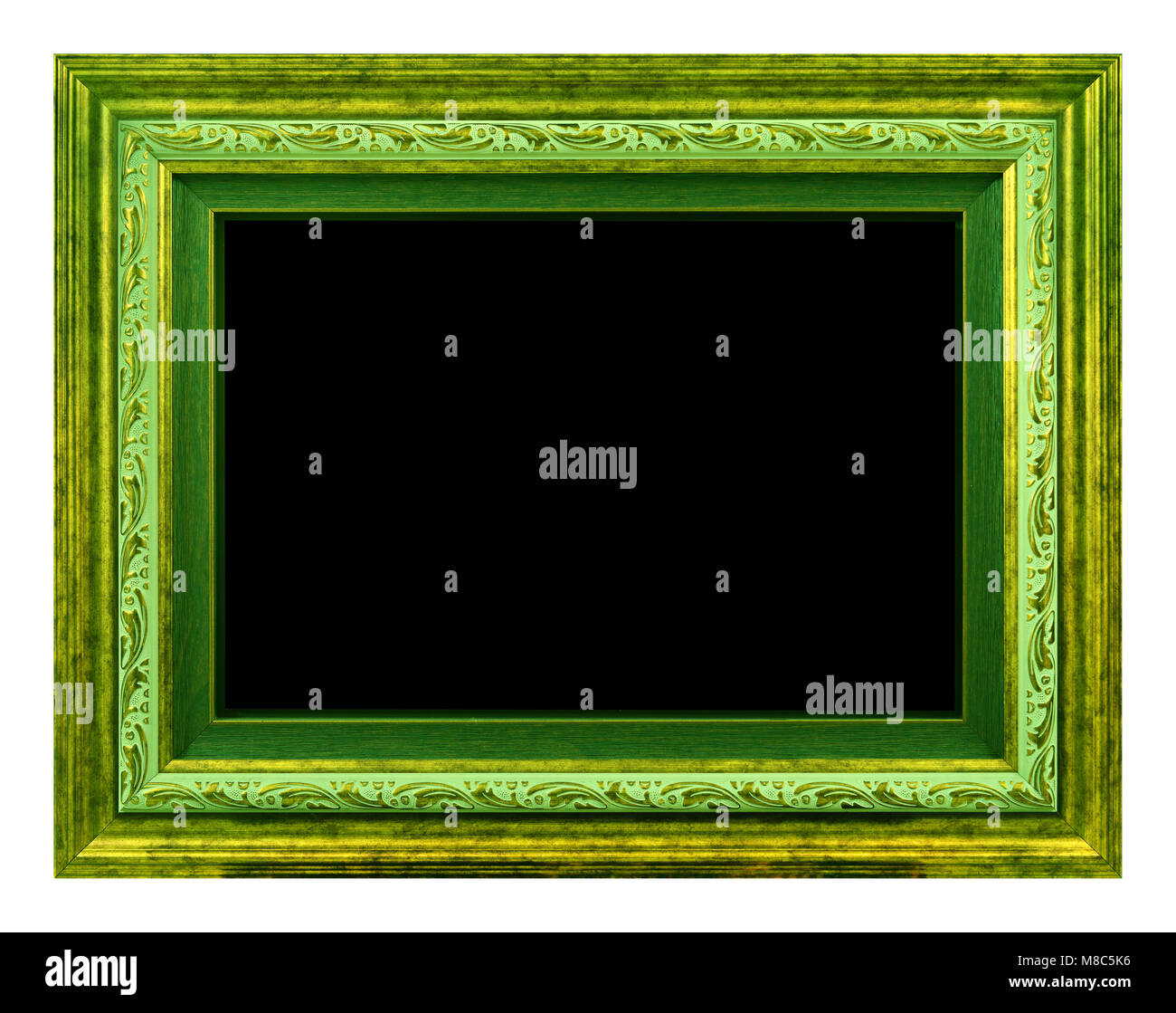 Antique green frame isolated on the white background Stock Photo - Alamy