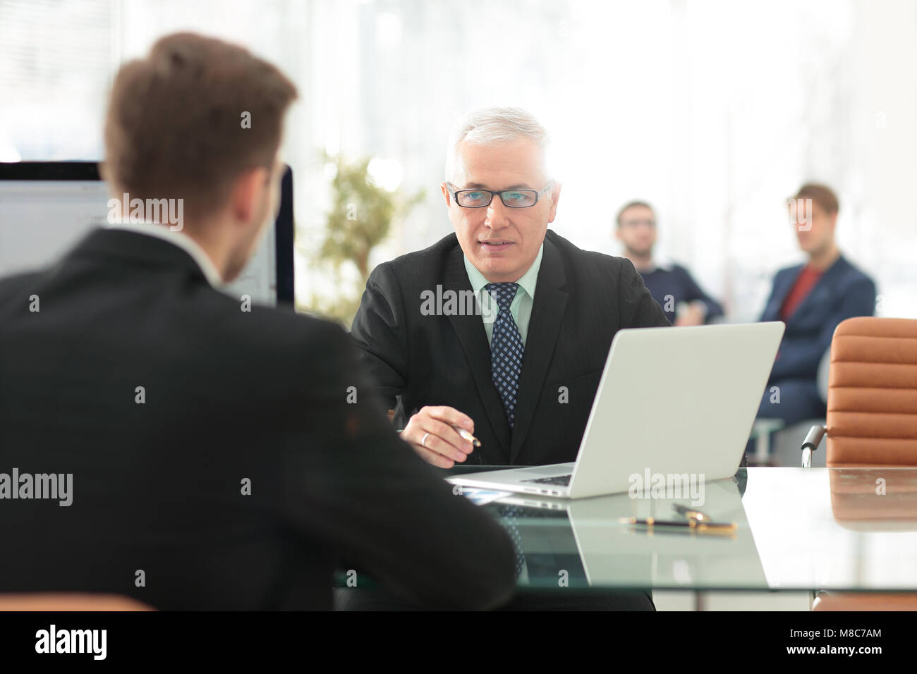 project Manager conducts an interview with a new employee Stock Photo ...