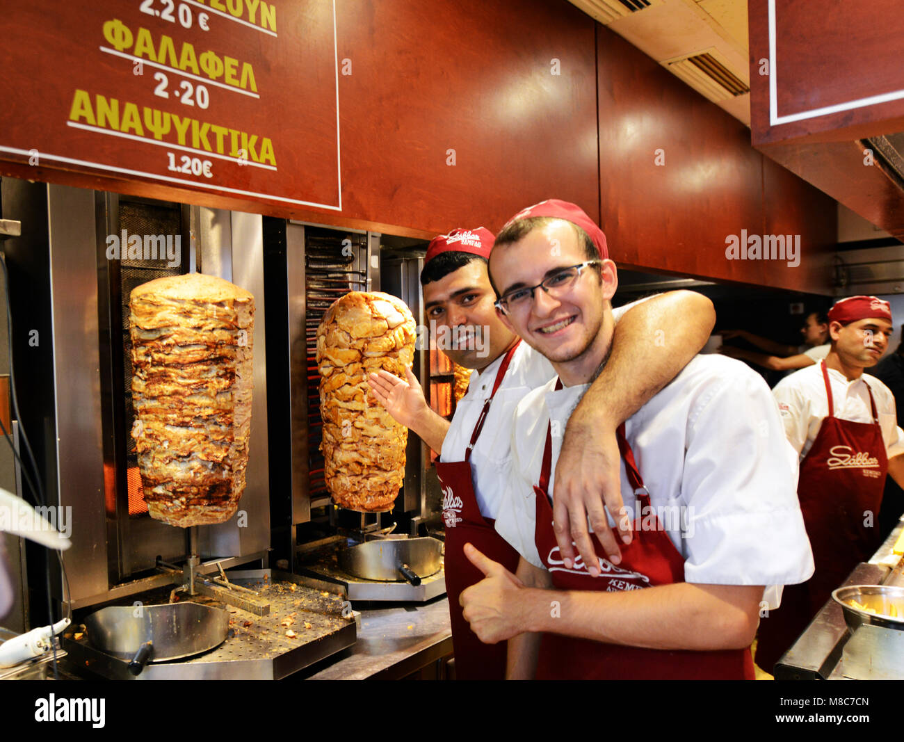 A popular Gyros fast food restaurant in Athens Stock Photo - Alamy