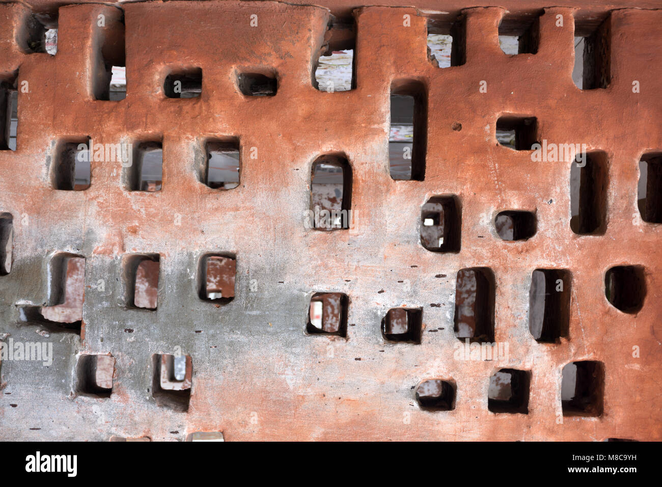 Brick wall full of holes hi-res stock photography and images - Alamy