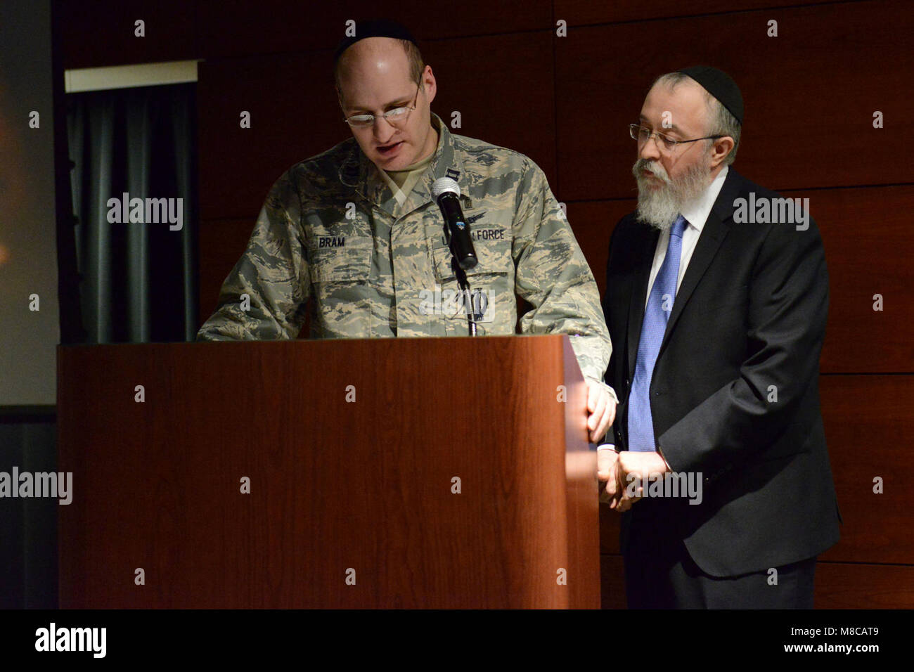 Air Force Chaplain (Capt.) Michael Bram, 673d Air Base Wing, and Rabbi ...