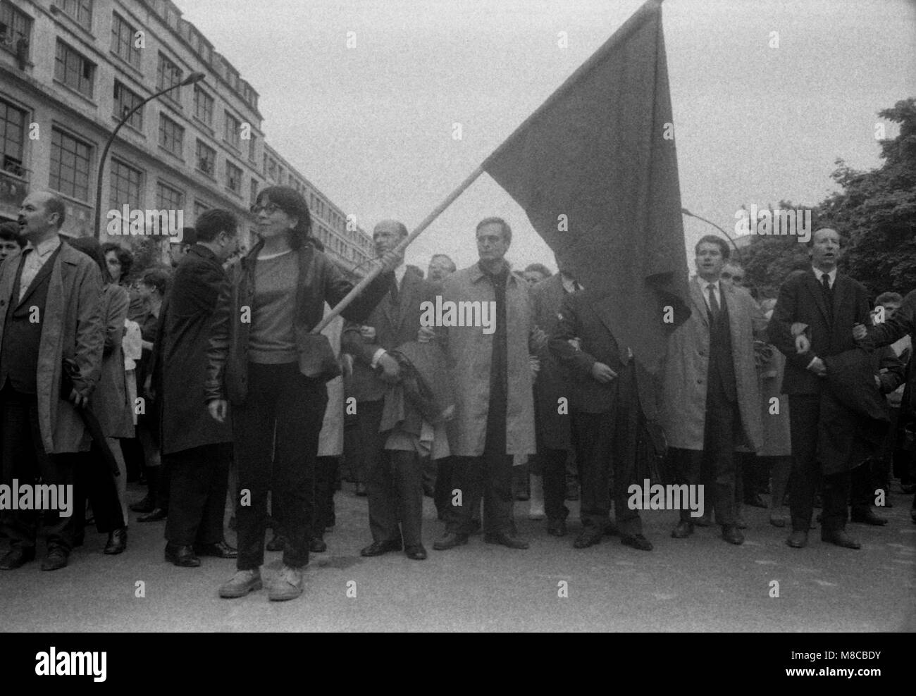 Philippe Gras / Le Pictorium -  May 1968 -  1968  -  France / Ile-de-France (region) / Paris  -  Head of a procession in the streets of Paris Stock Photo
