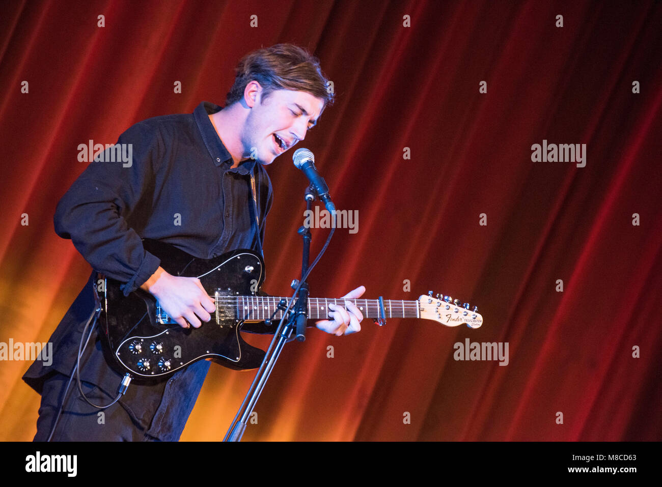 Musician Nathan Ball from Padstow Pictured @ Bookslam @ York Hall, Bethnal Green east London. Stock Photo