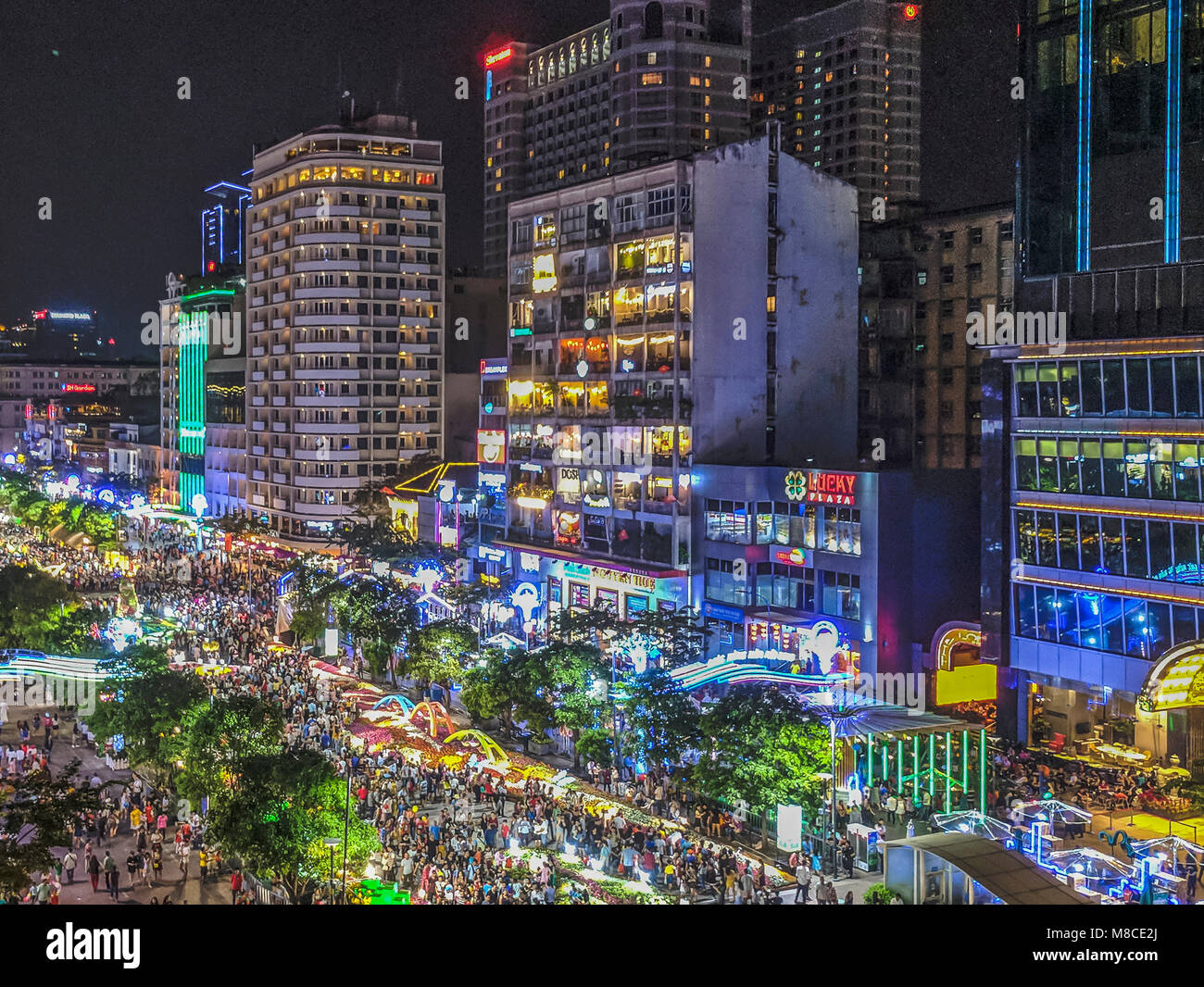 Crowds gather to celebrate the 2018 Chinese Lunar New Year, Ho Chi Minh City, Saigon, Vietnam