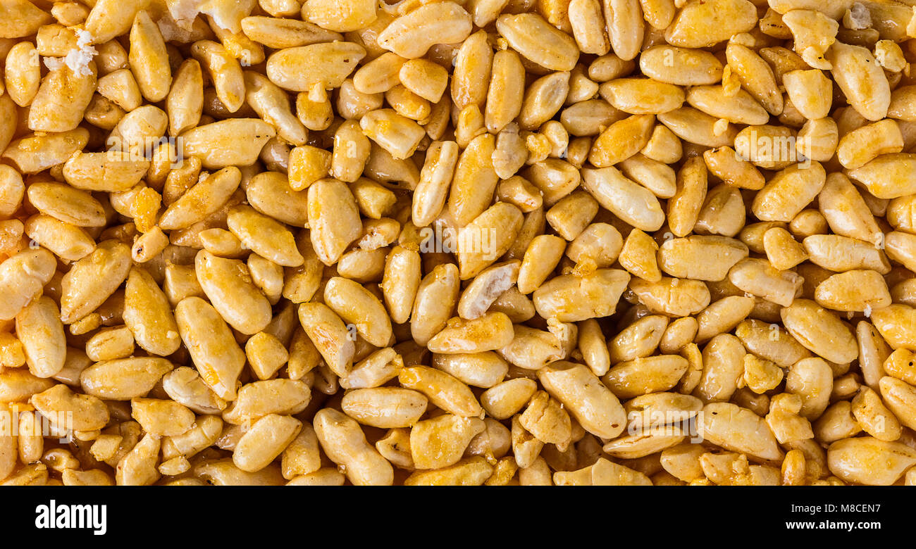 food background texture of nuts in caramel close-up Stock Photo - Alamy