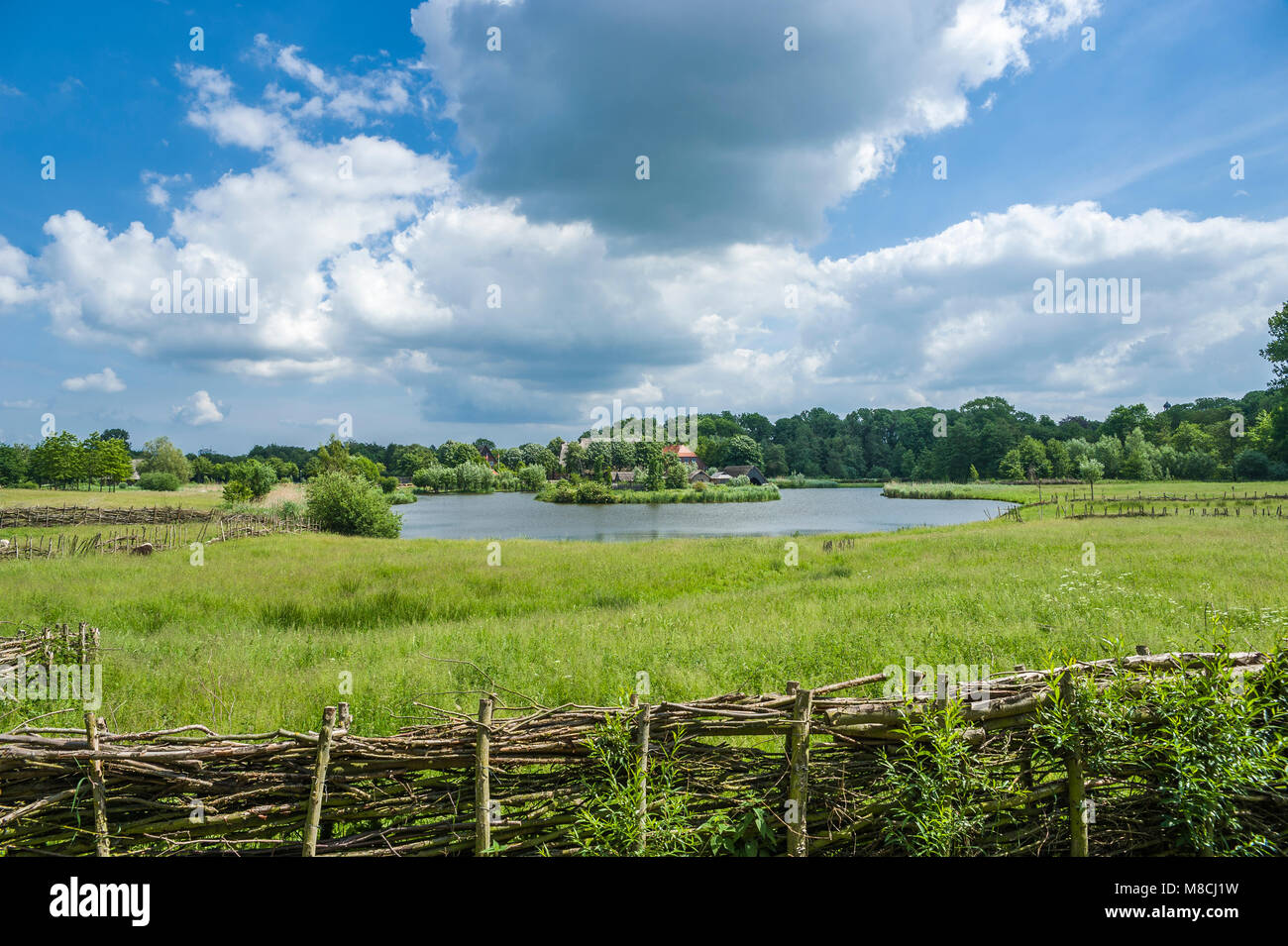 Wallmuseum slavic village wit the lake Wallsee, Oldenburg in Holstein, Baltic Sea, Schleswig
