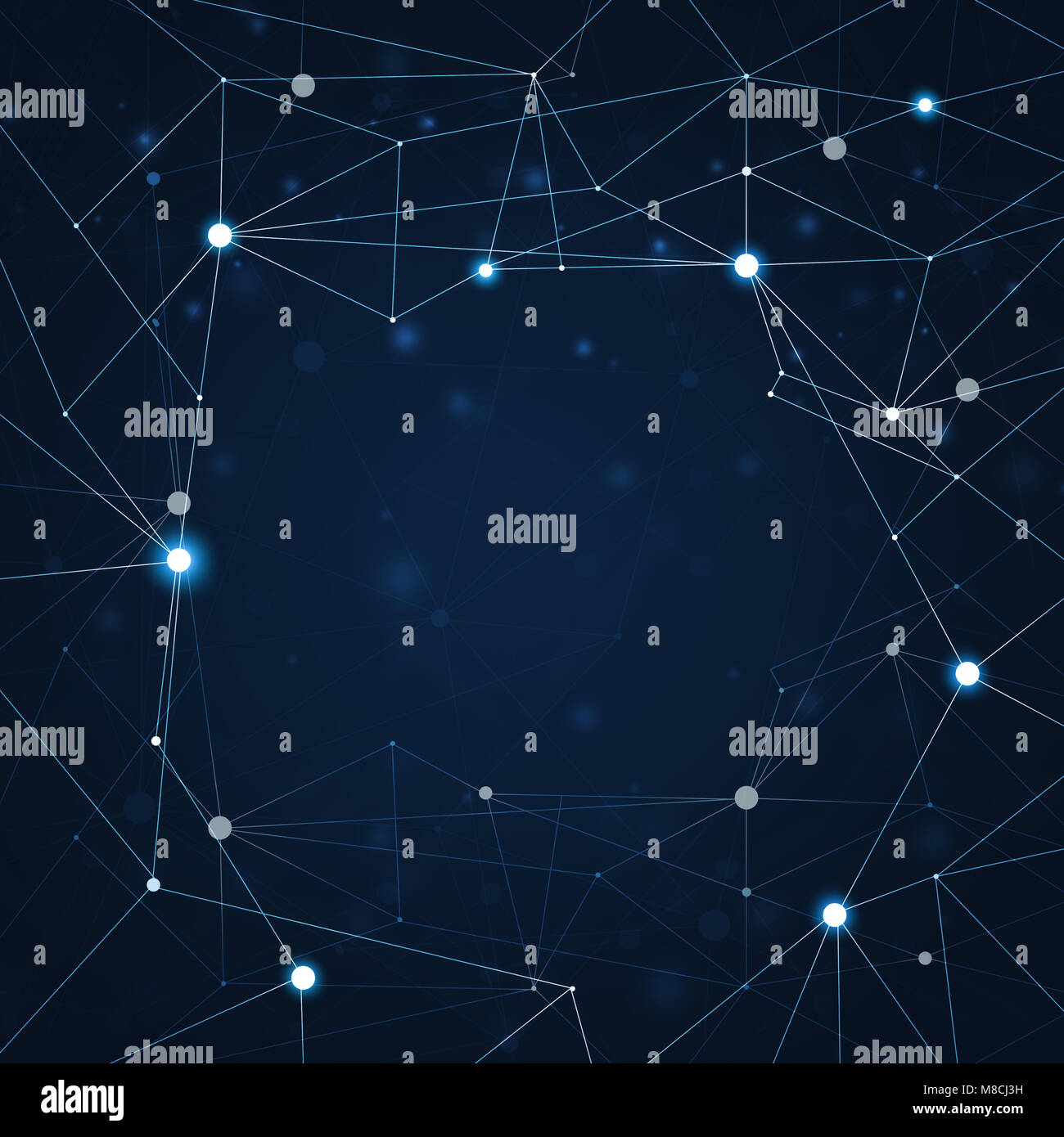absract network concept web connections technology blue background ...