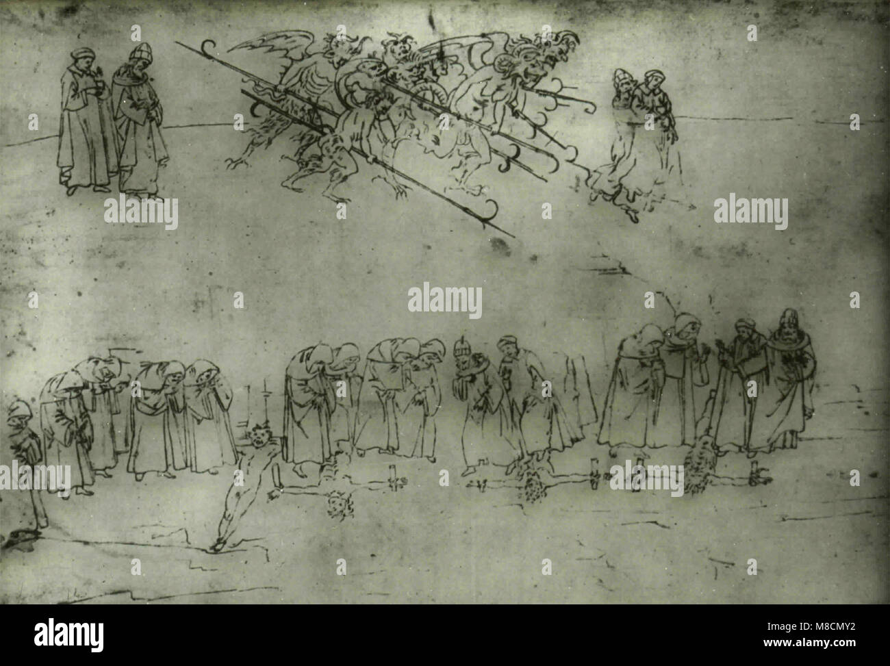 Canto XXIII (23), Dante's Inferno illustration by Botticelli Stock Photo