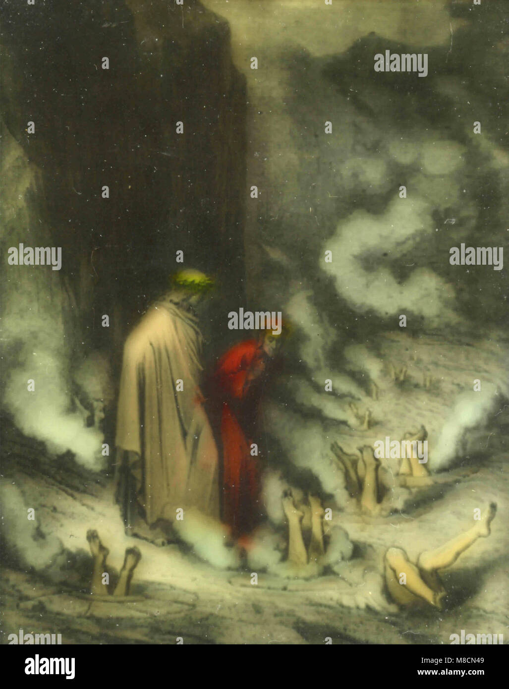 Canto XIX (29), The Simoniacs, Dante's Inferno illustration by Dorè Stock Photo