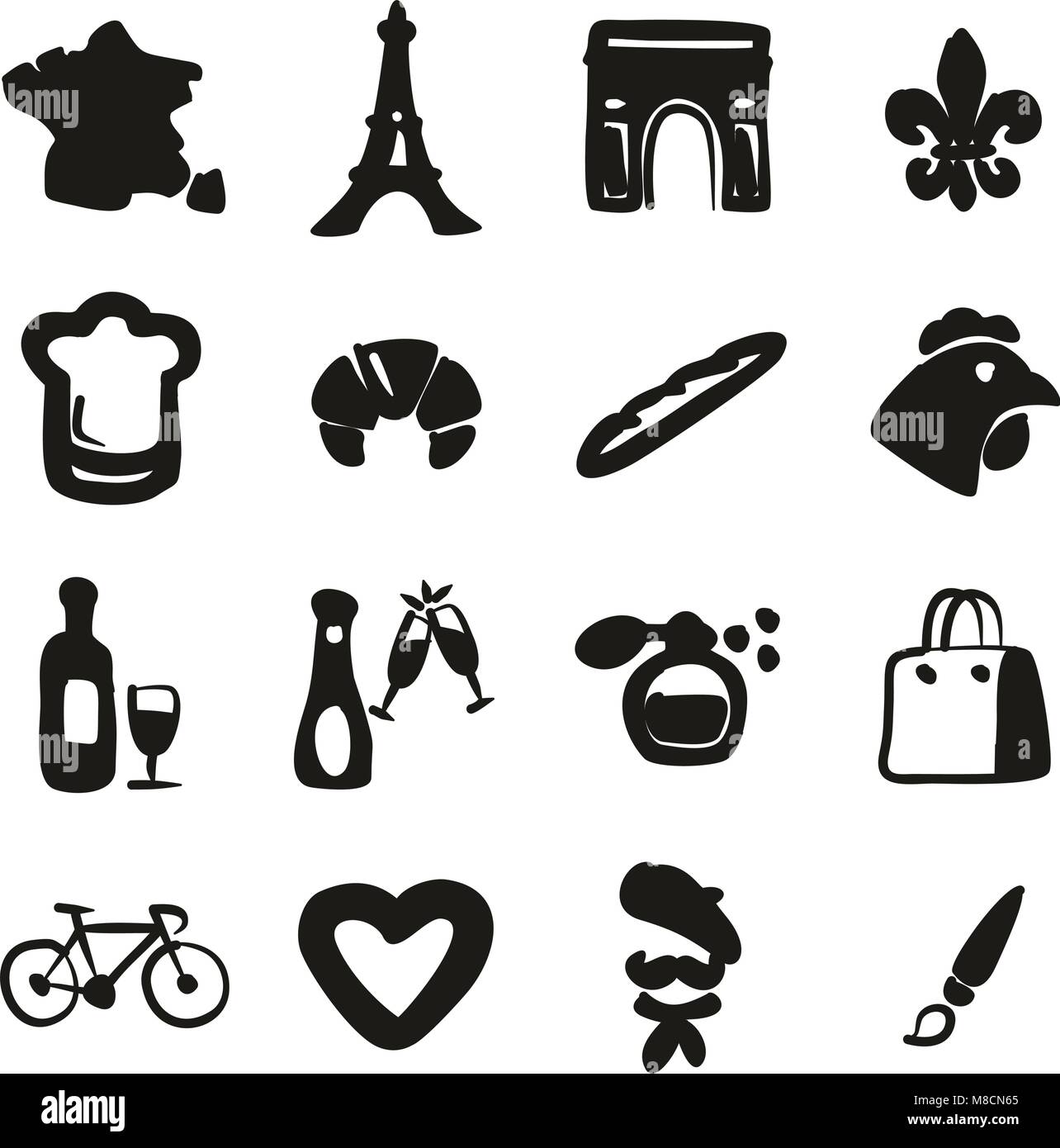 France Icons Freehand Fill Stock Vector Image & Art - Alamy