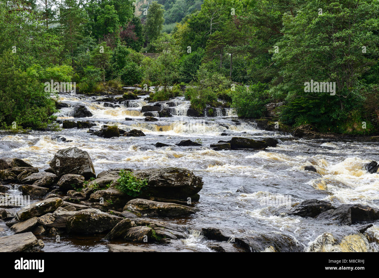 Falls of Dochart on the River Dochart at Killin in Perthshire, Scotland, UK Stock Photo
