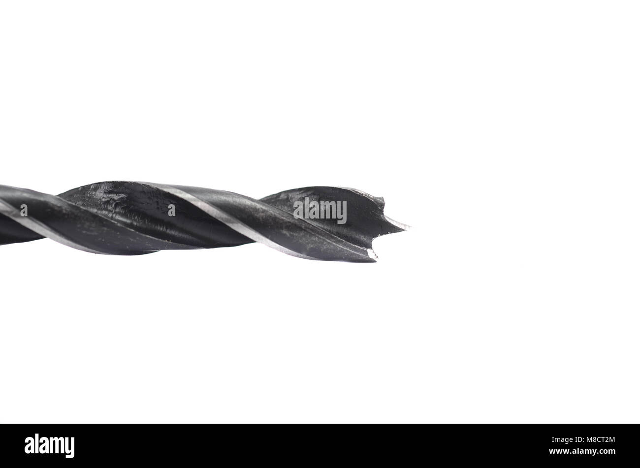 Wood drilling bits, woodworking, drilling hole in wood concept, isolated on white background