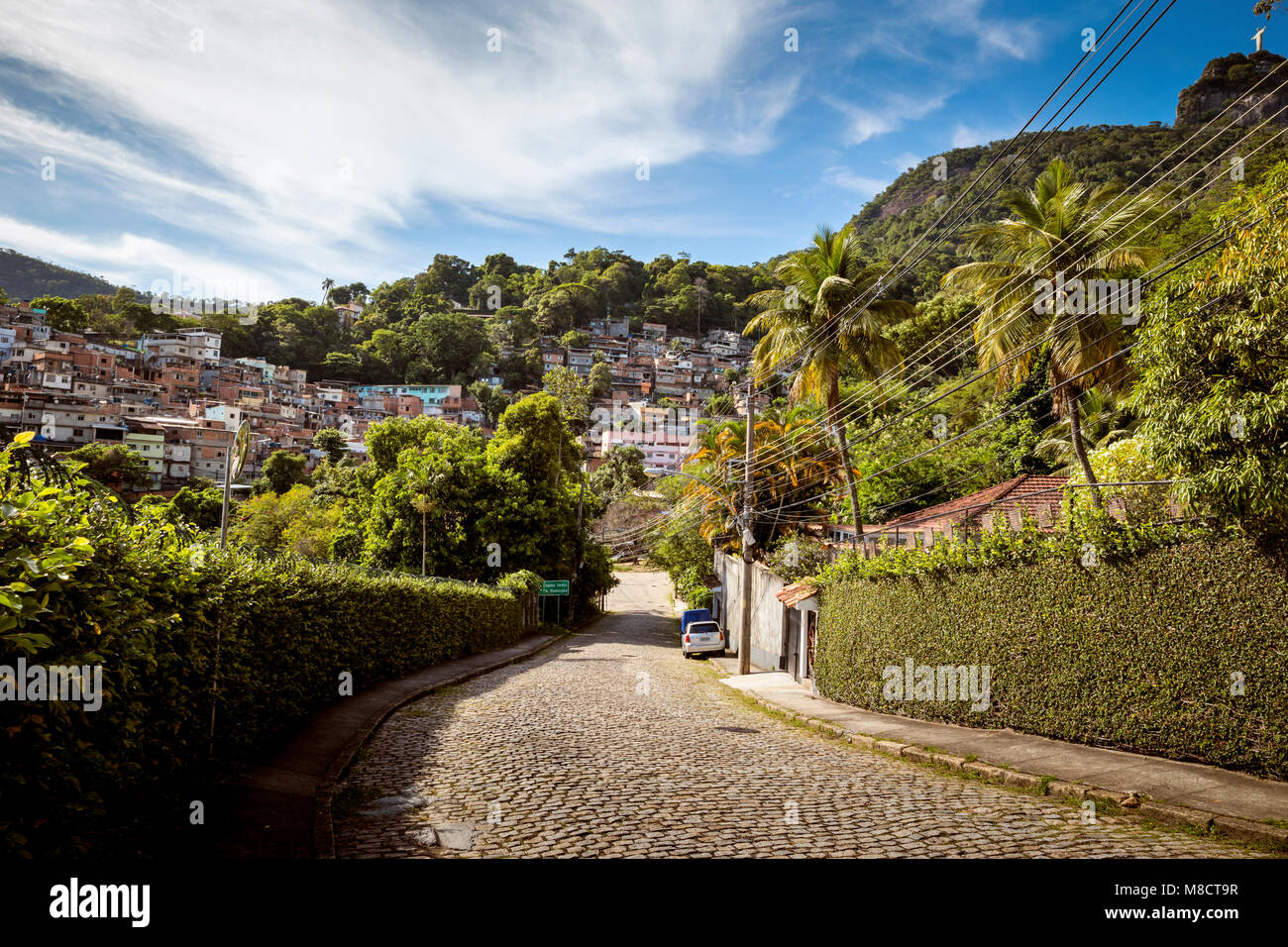 Favela in Cosme Velho district of Rio de Janeiro, Brazil Stock Photo