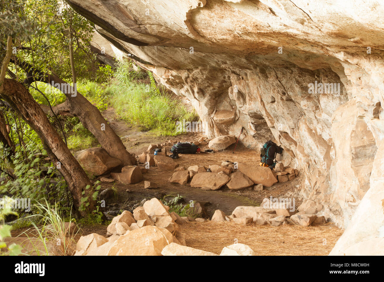 Grindstone Cave in the Ukahlamba National Park,  Drakensberg, South Africa. Stock Photo