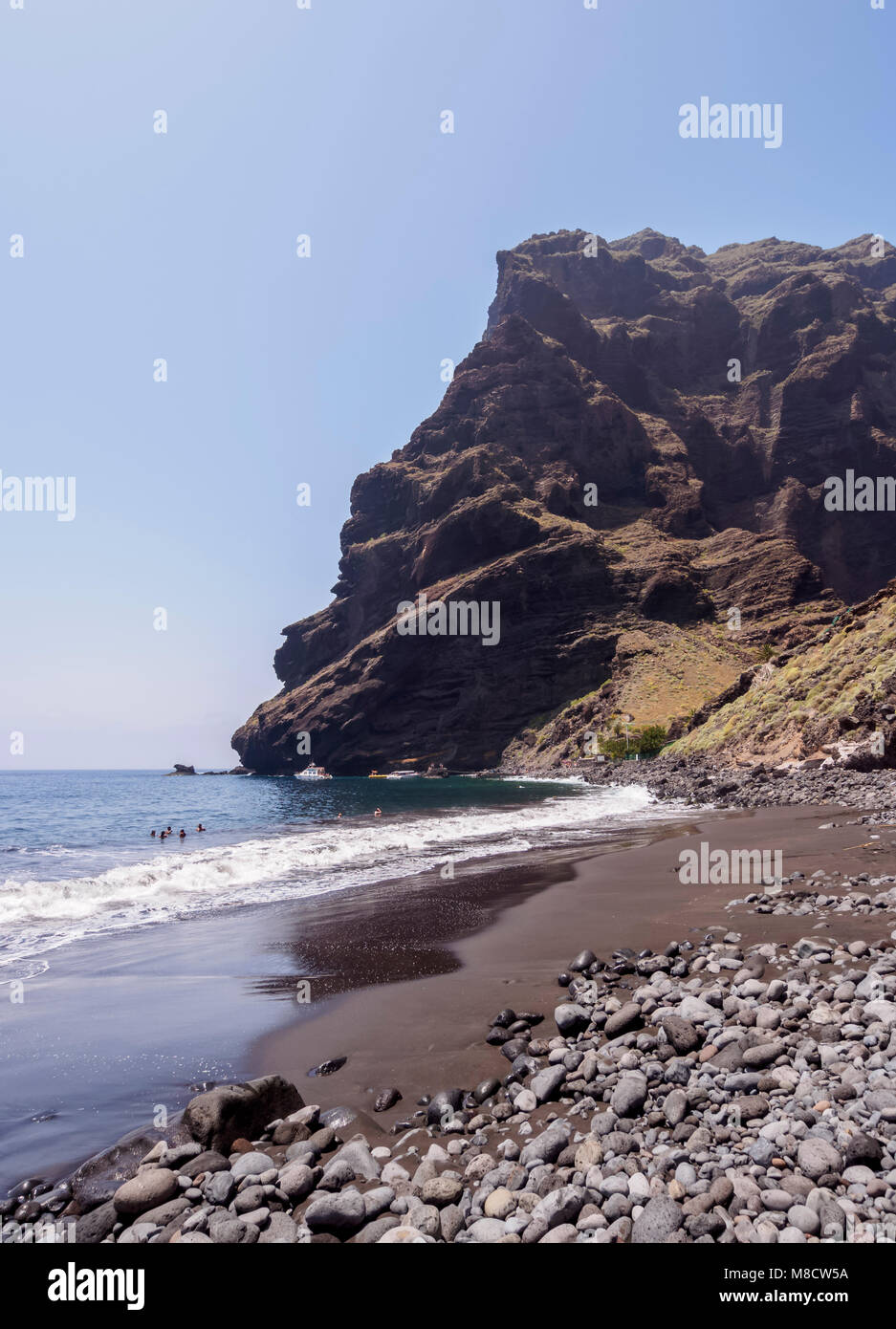 Masca Beach and Los Gigantes Cliffs, Tenerife Island, Canary Islands, Spain Stock Photo