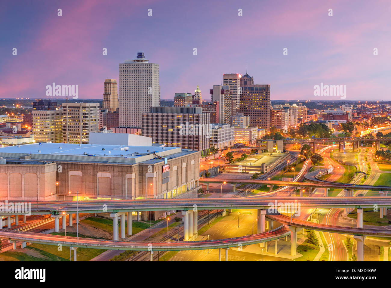 Memphis, Tennessee, USA downtown skyline at twilight Stock Photo Alamy