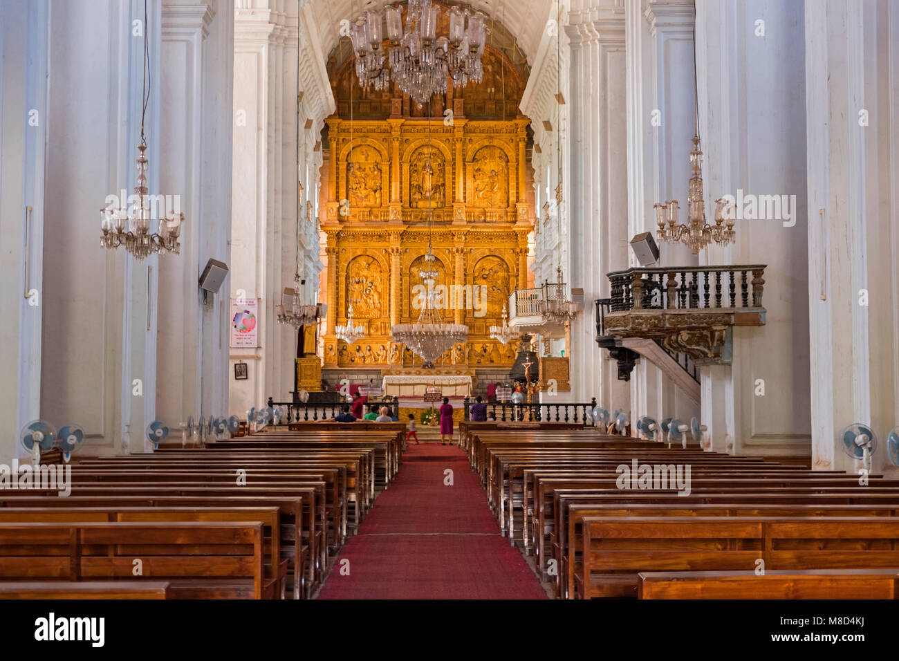 The Sé Cathedral interior Old Goa India Stock Photo