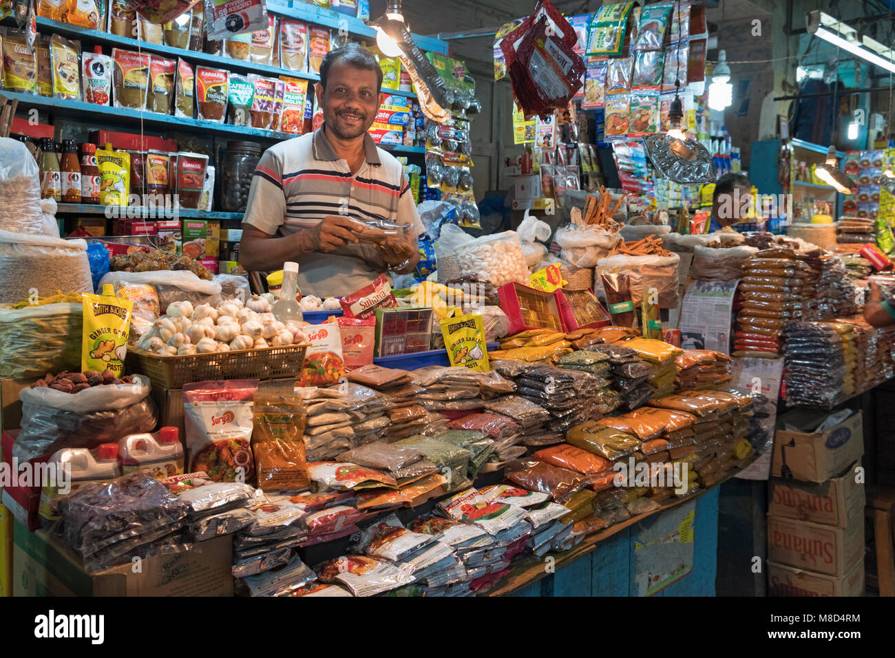 Margao market Spices and groceries Goa India Stock Photo