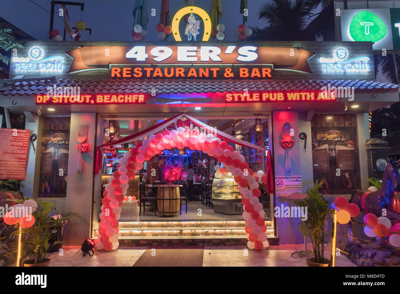 49er's Restaurant and Bar Colva Beach Goa India Stock Photo