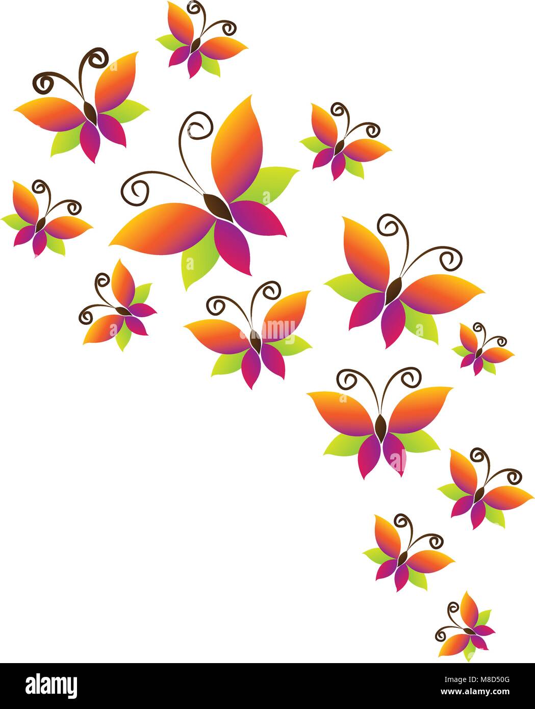 colorful background with abstract butterflies Stock Vector Image & Art ...