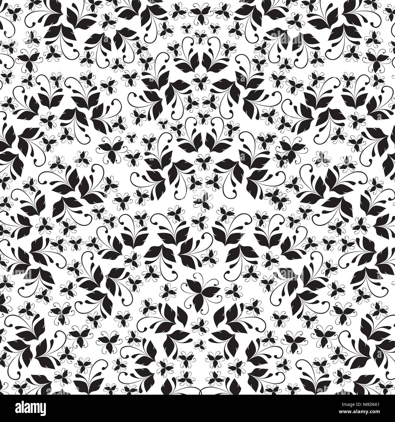 black silhouette with floral pattern Stock Vector Image & Art - Alamy