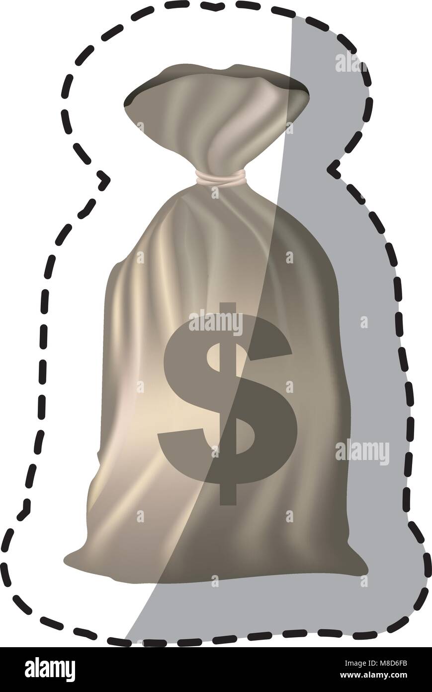 close bank bag with many money inside Stock Vector Image & Art Alamy