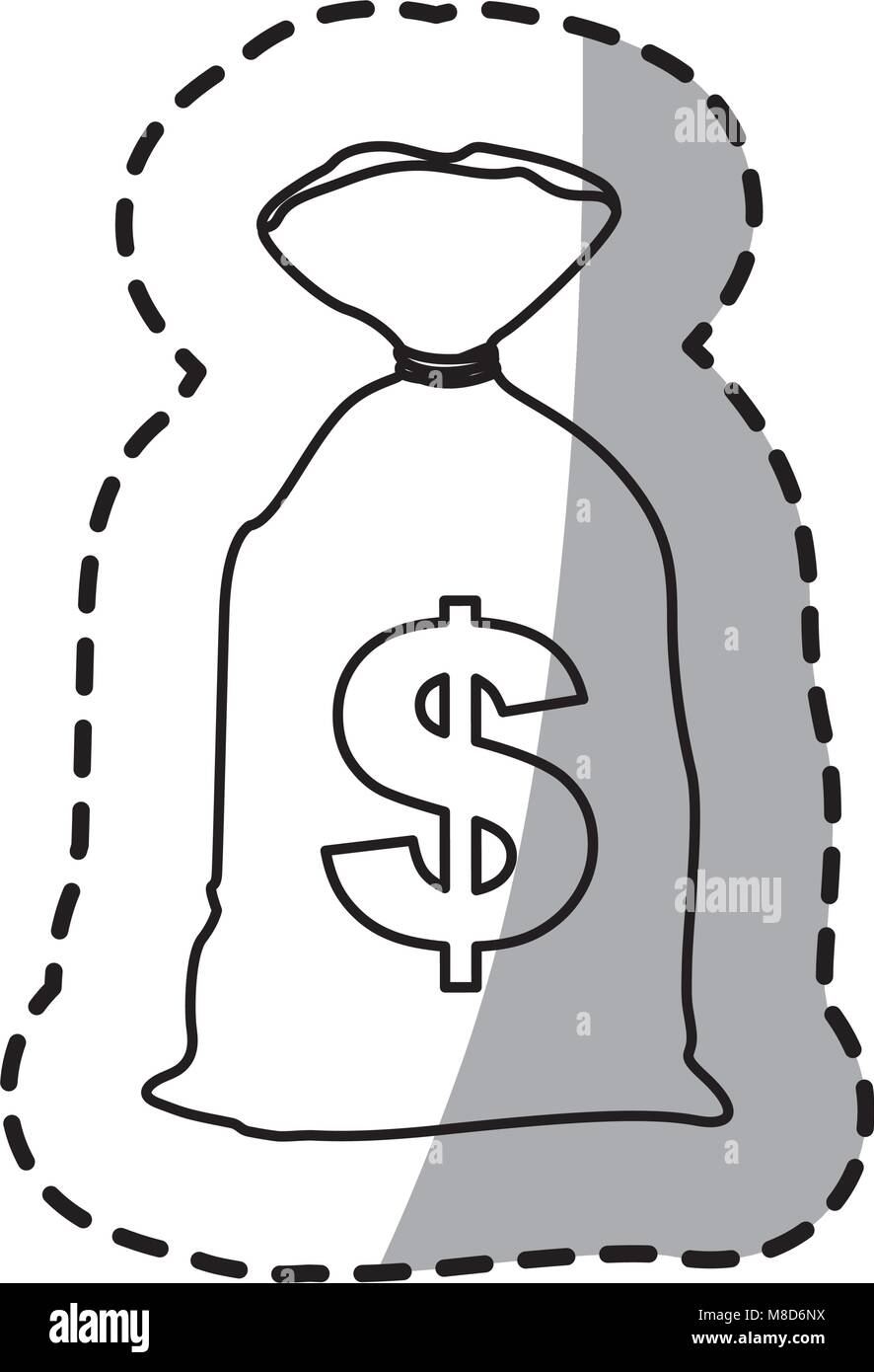 figure close bank bag with many money inside Stock Vector Image & Art