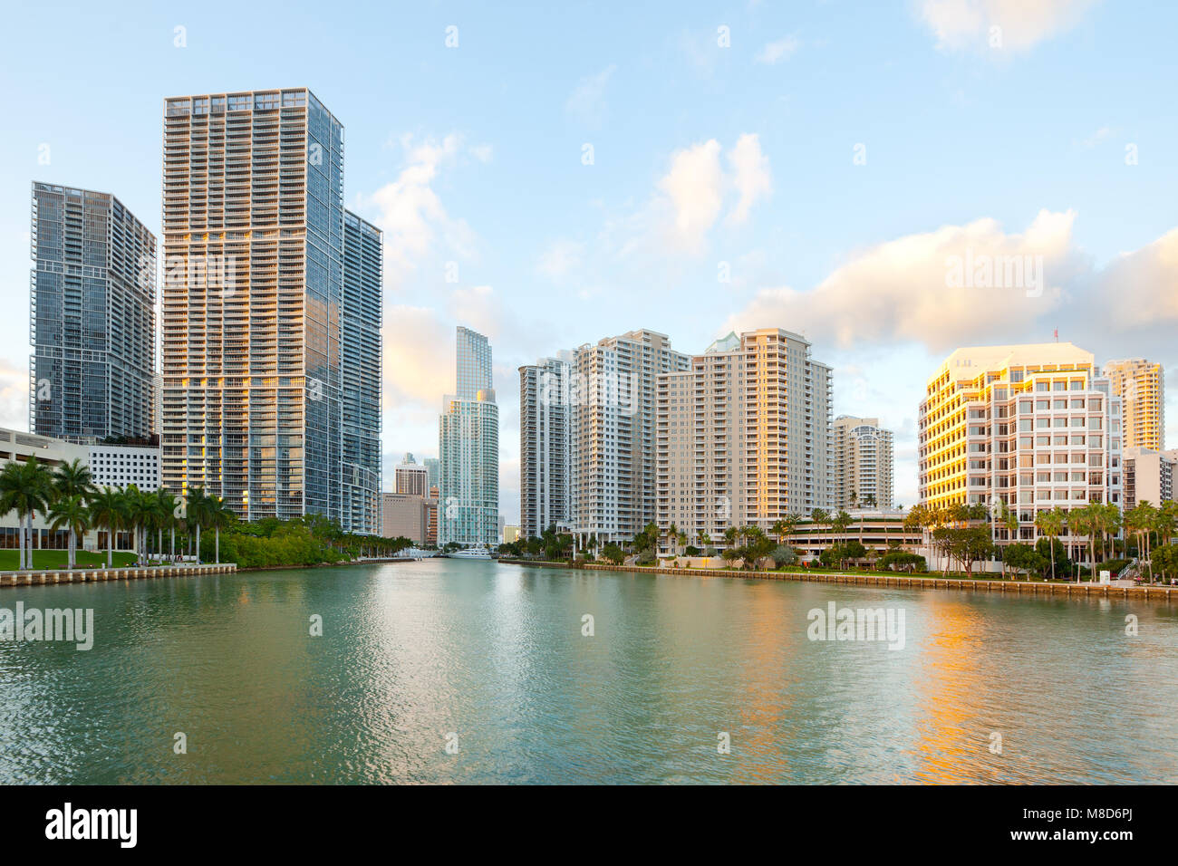 Downtown and Brickell Key, Miami, Florida, USA Stock Photo