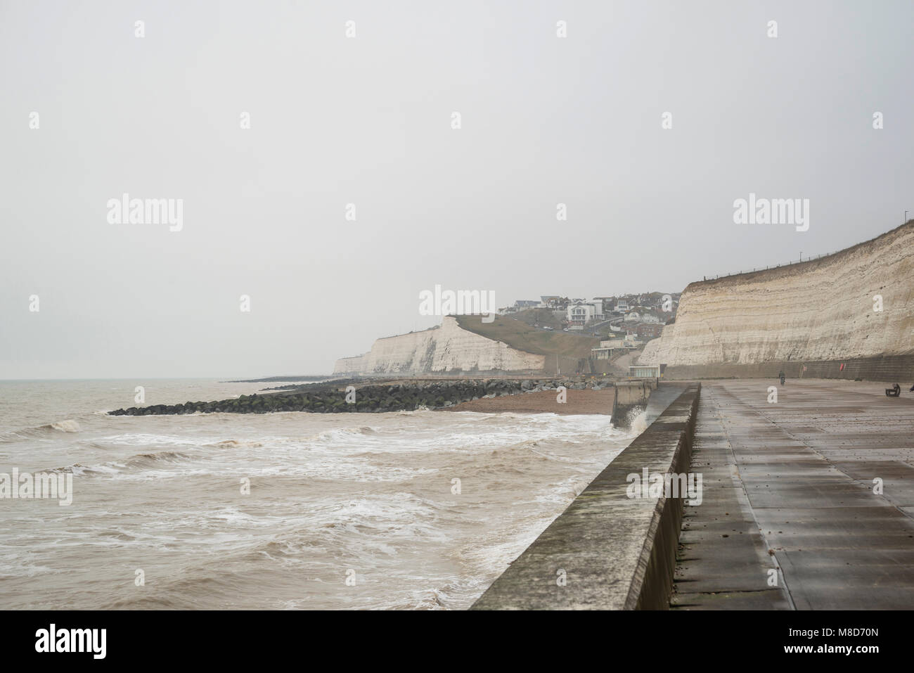 The under cliff path between Brighton and Saltdean in East Sussex, UK Stock Photo