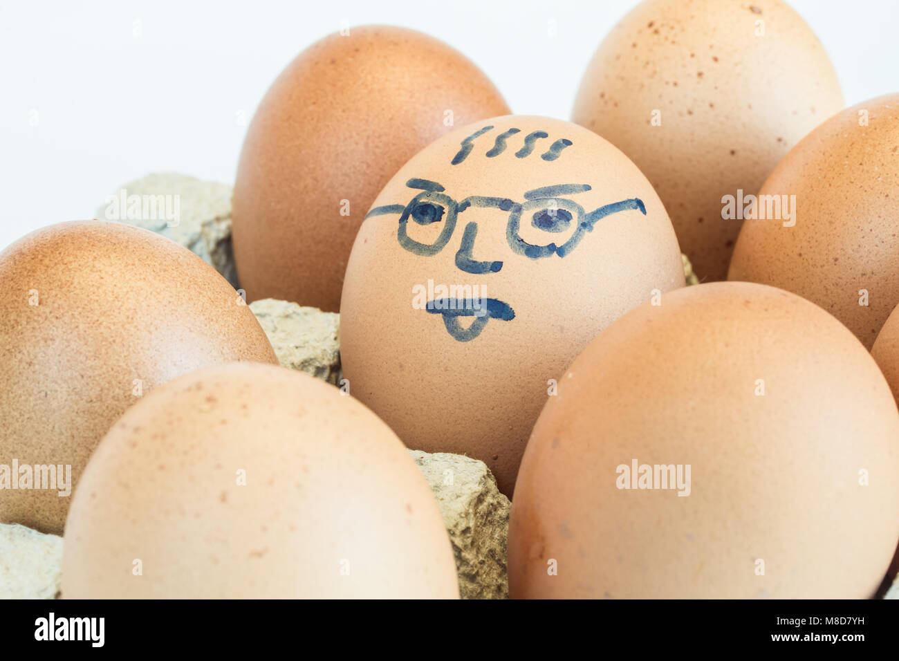 egg wear eye glasses and smiling Stock Photo Alamy