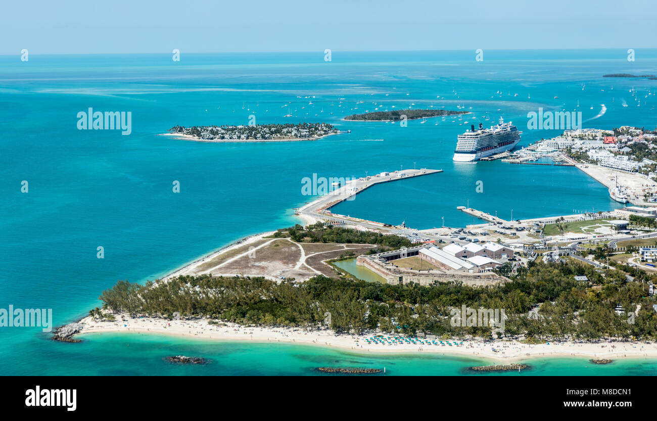 An aerial view of Key West, Florida Stock Photo