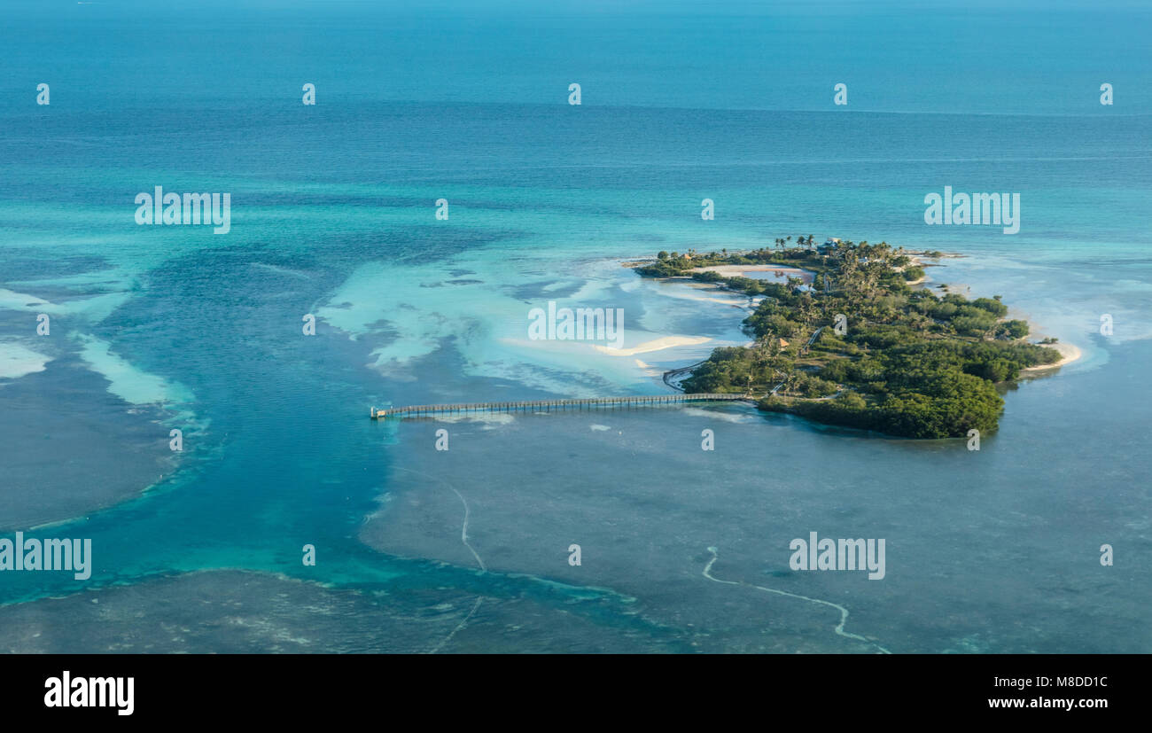 An aerial view of the Ballast Key, the only inhabited island south of
