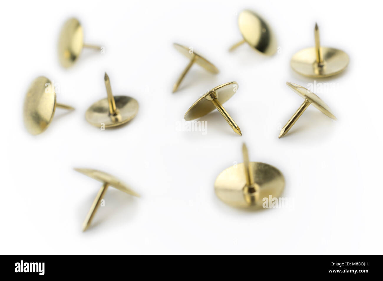 A Small Collection of Thumbtacks In A White Box #2 Stock Photo - Alamy