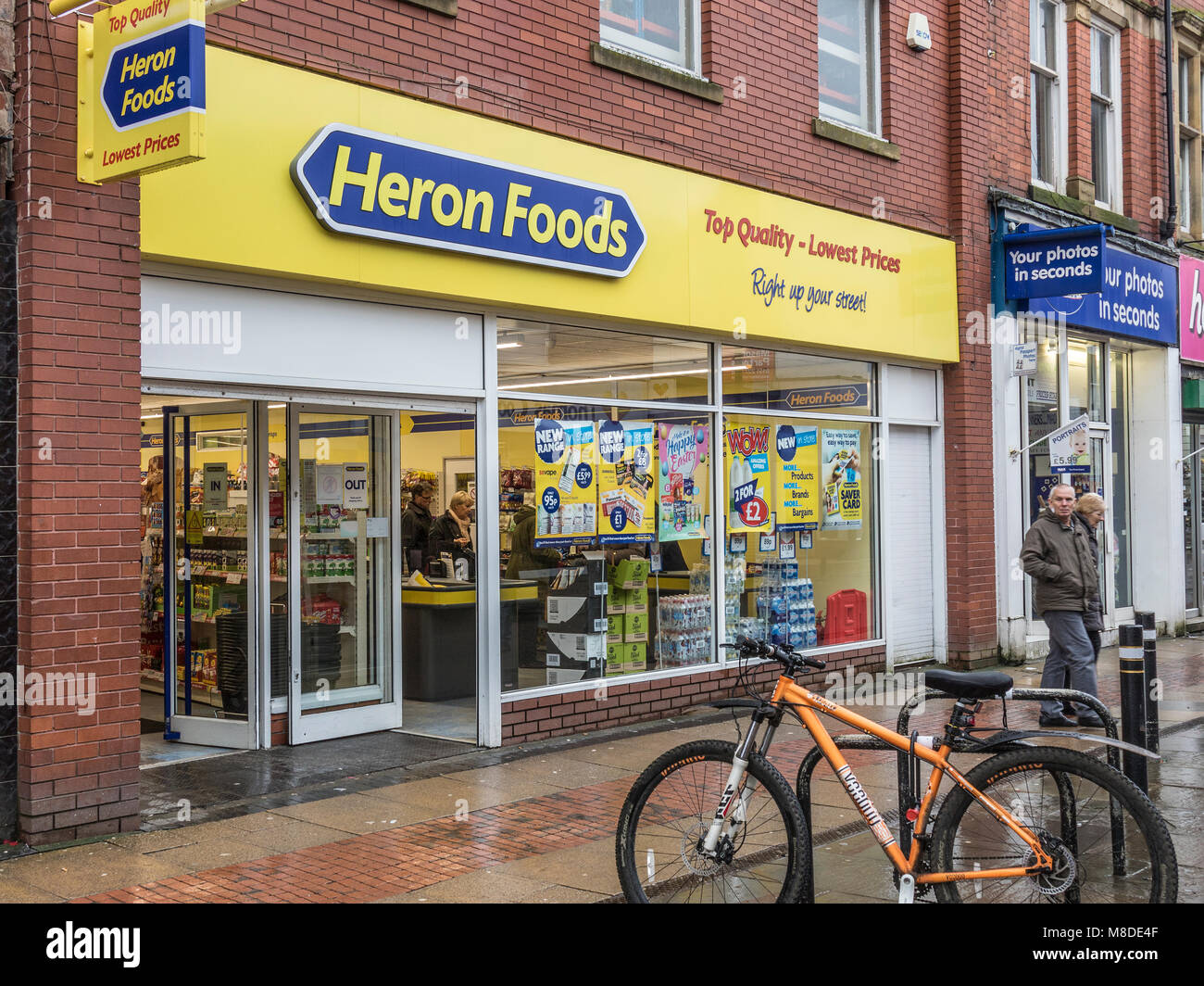 Heron Foods, Bradshawgate, Leigh Lancashire Stock Photo Alamy