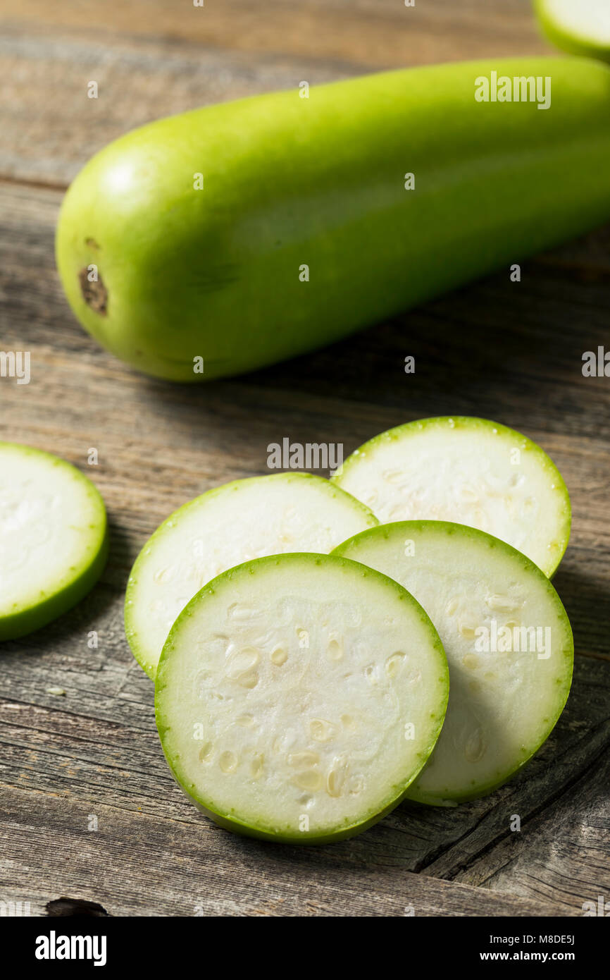 Raw Green Organic Opo Squash Ready to Cook Stock Photo