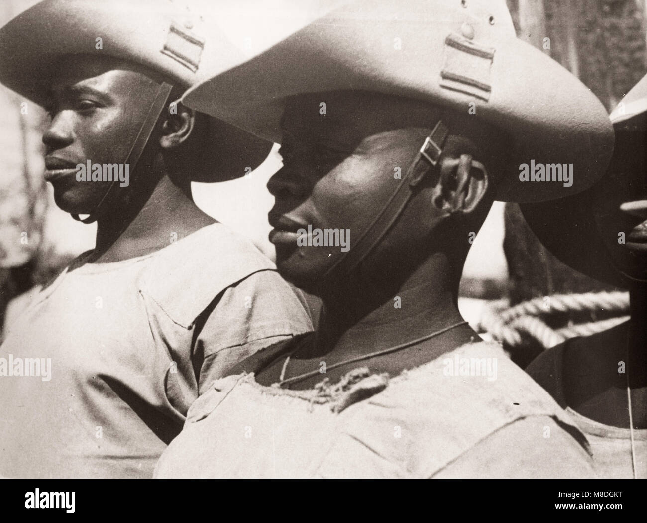 1940s East Africa - training camp in Kenya for African recruits to the British army Stock Photo