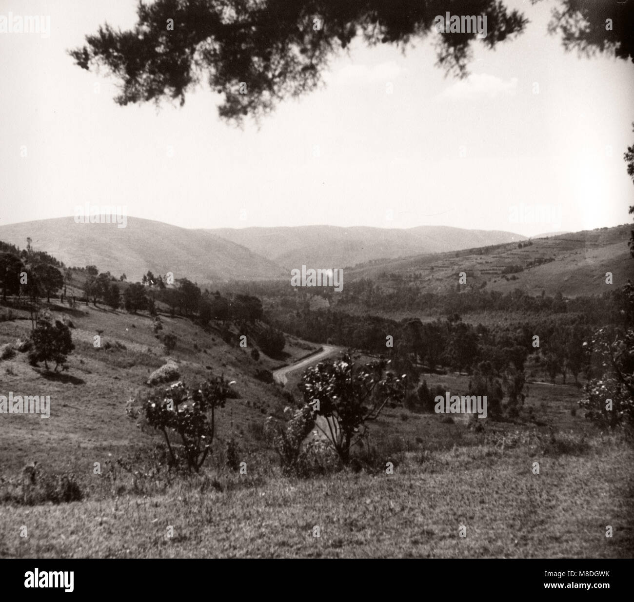 1940s East Africa - Uganda - typical scenery in the hills around Kabale Ankole Stock Photo