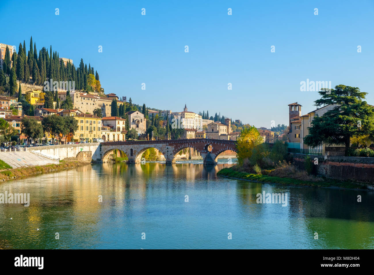 City of Verona with Adige river at sunny day. Italy Stock Photo - Alamy