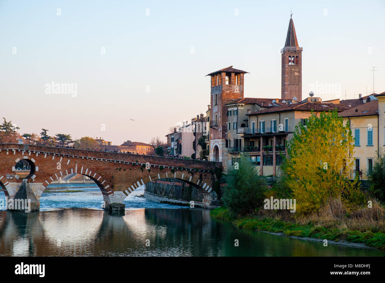 City of Verona with Adige river at sunny day. Italy Stock Photo - Alamy