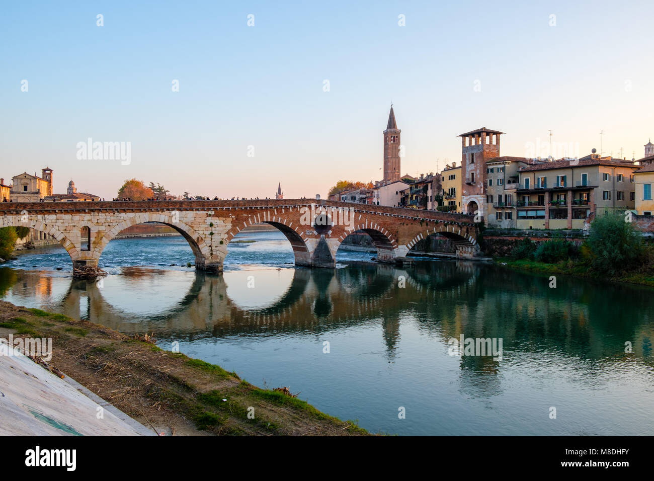 City of Verona with Adige river at sunny day. Italy Stock Photo - Alamy