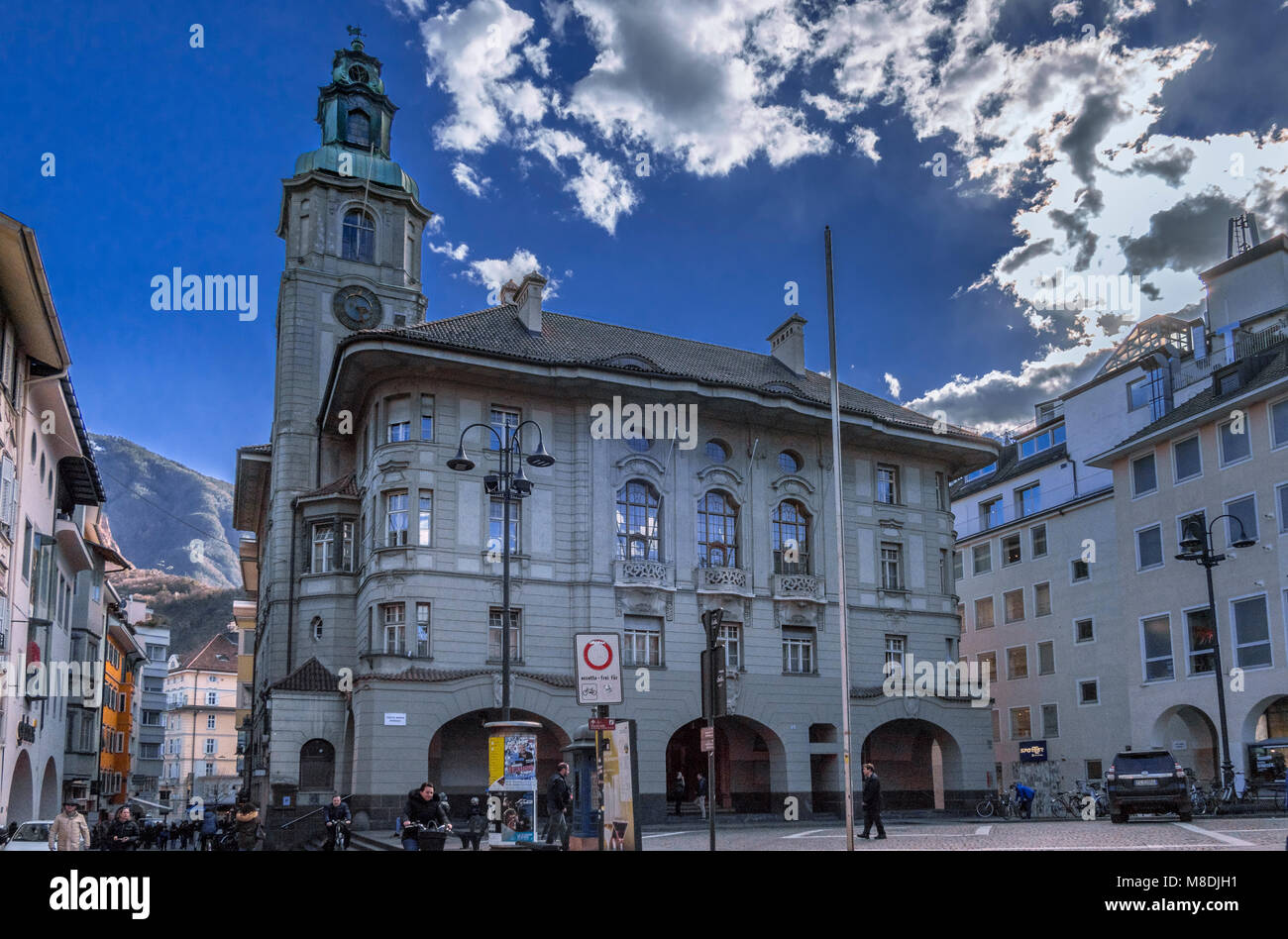 City Hall in Bolzano, South Tyrol, Italy, Europe Stock Photo