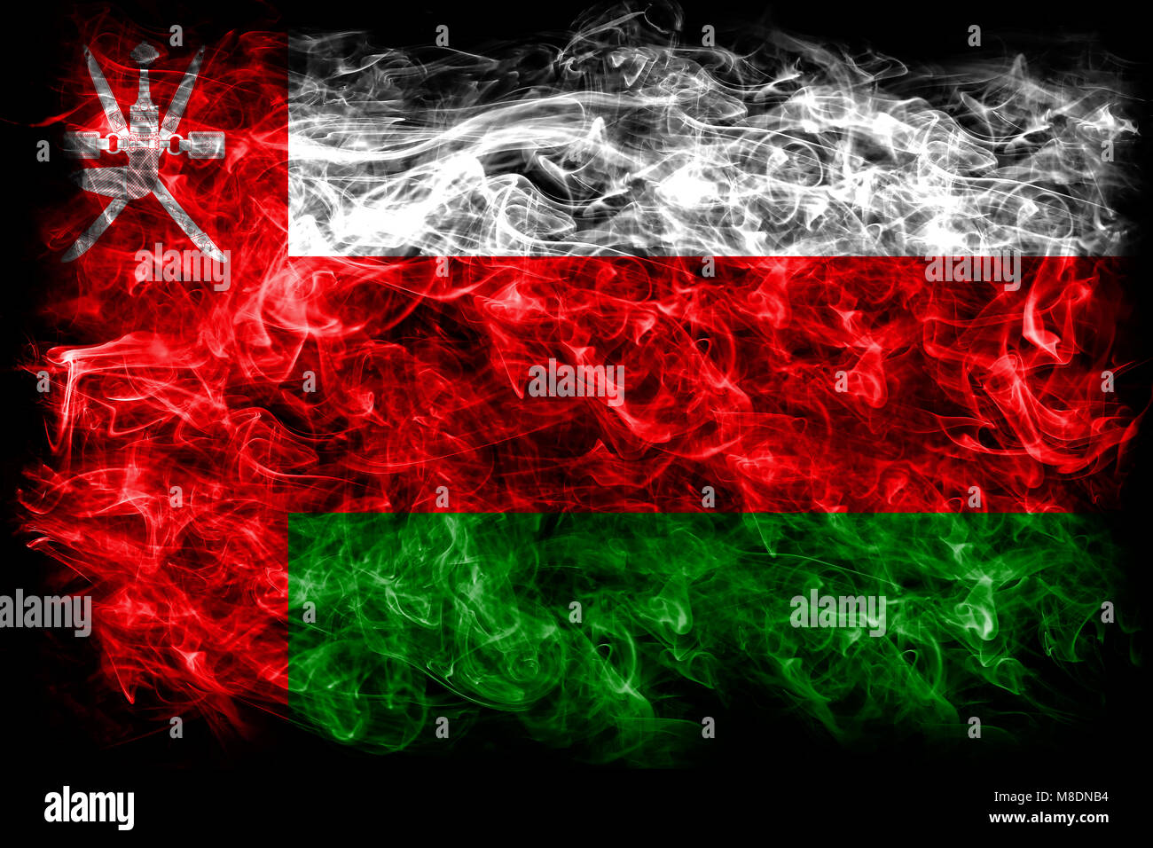 Oman smoke flag Stock Photo Alamy
