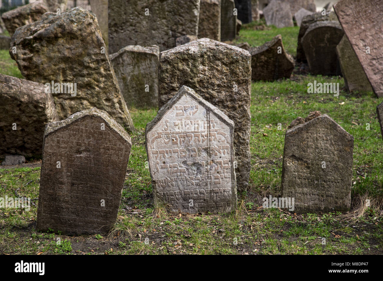 Old Jewish Cemetery, Prague Stock Photo