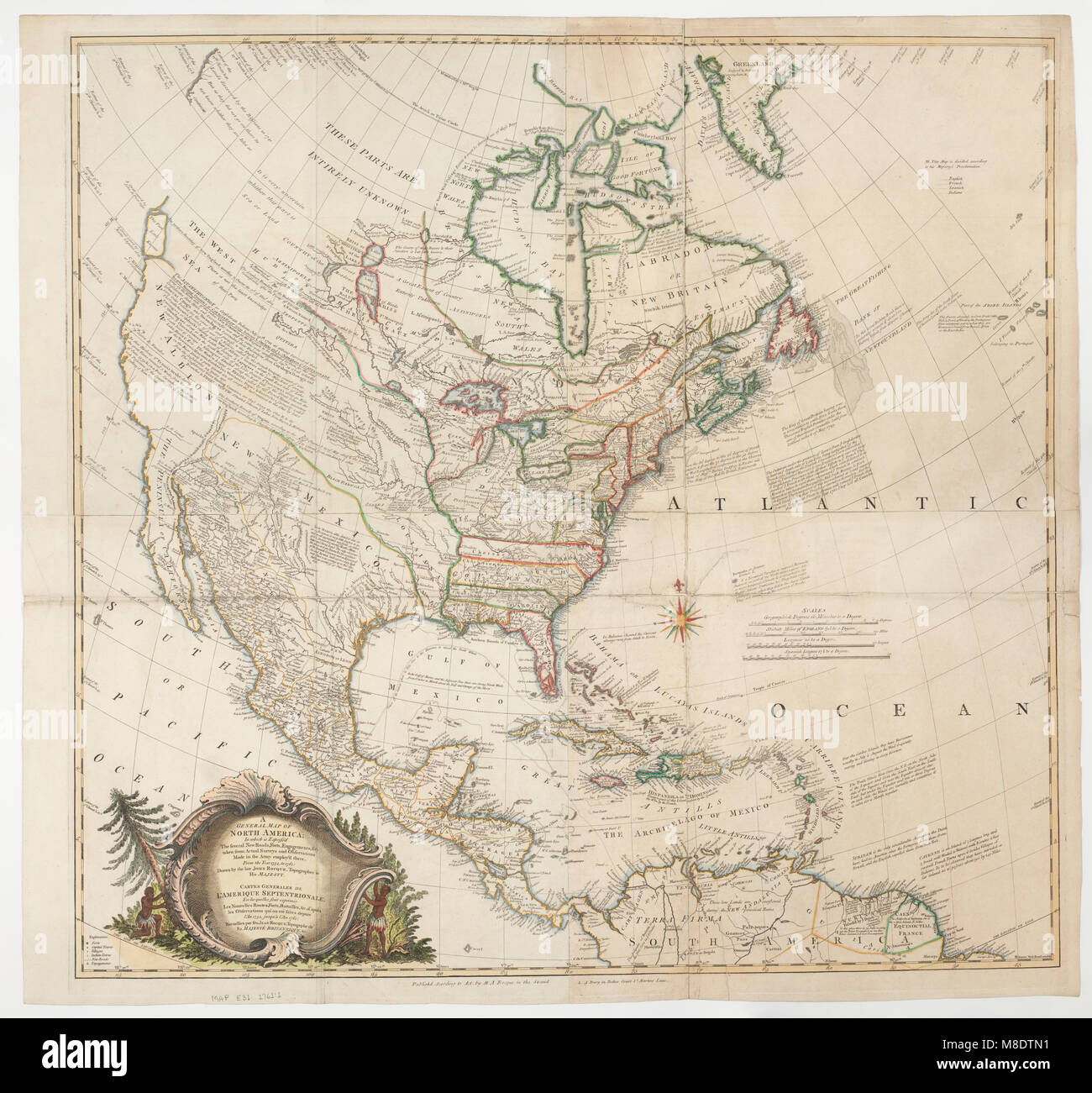 General Map of North America, 1761 Stock Photo