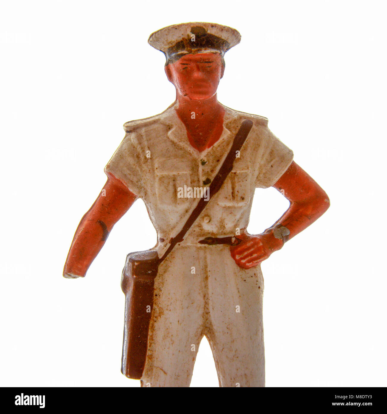 Figurine of soldier with a broken arm. Stock Photo