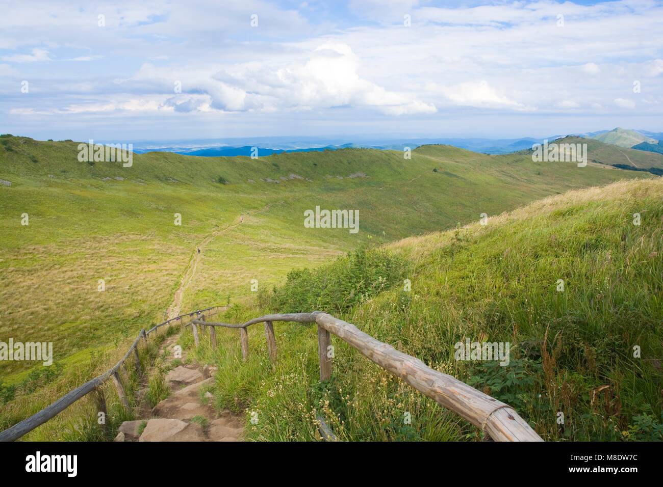 Polonina Wetlinska (Carpathian mountain pasture) in Bieszczady Mountains, Poland Stock Photo