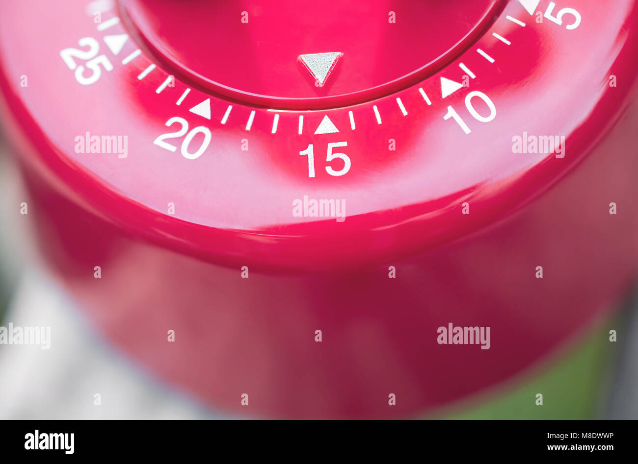 Macro Of A Kitchen Egg Timer 15 Minutes Stock Photo Alamy